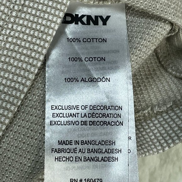DKNY Tee Shirt Mens Sz Large Tan Short Sleeve Textured Cotton Stretch Shirt NWT - Picture 7 of 8